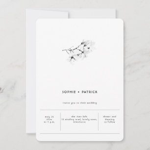 Modern Minimalist Elegant Chic Magnolias Wedding Invitation