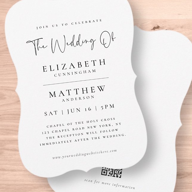 Modern Minimalist Elegant Chic Simple Wedding Invitation (Creator Uploaded)