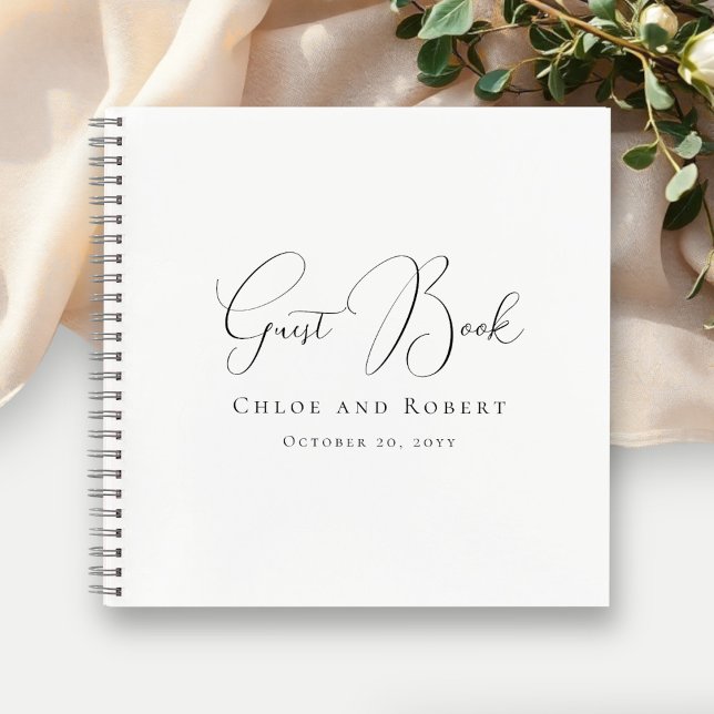 Modern Minimalist Elegant Chic Wedding Guest Book (Creator Uploaded)
