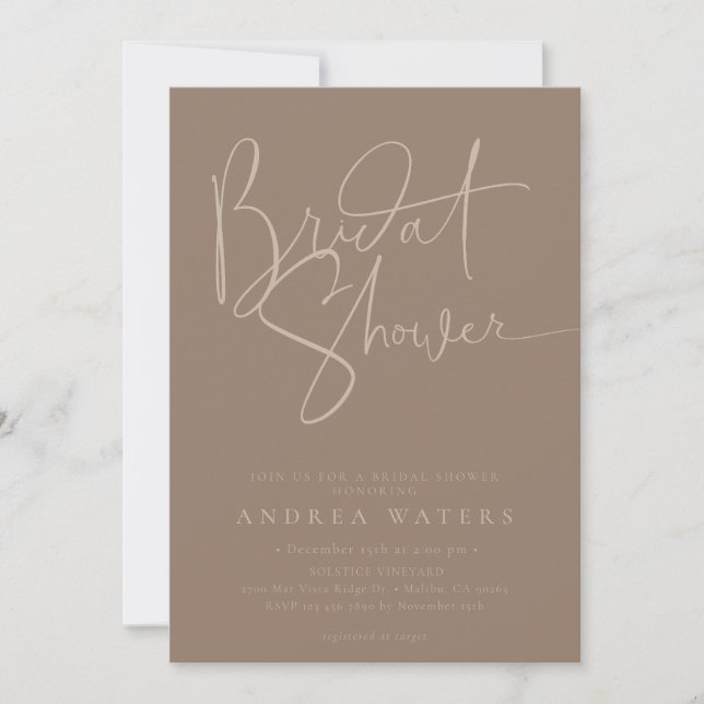Modern Minimalist Elegant Classic Bridal Shower Invitation (Front)