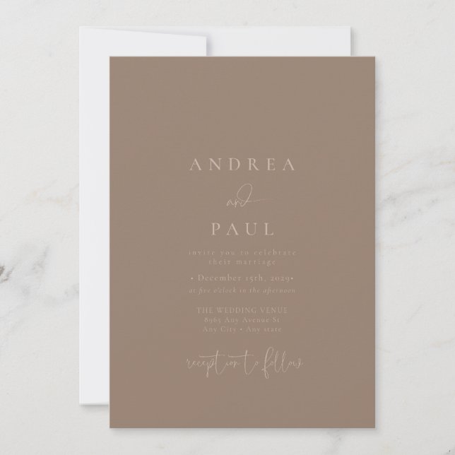 Modern Minimalist Elegant Classic Photo Wedding Invitation (Front)