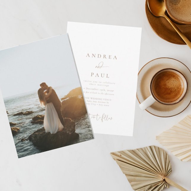 Modern Minimalist Elegant Classic Photo Wedding Invitation (Creator Uploaded)
