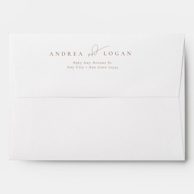 Modern Minimalist Elegant Classic Wedding Envelope (Back (Top Flap))