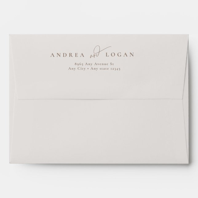 Modern Minimalist Elegant Classic Wedding Envelope (Back (Top Flap))