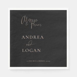 Modern Minimalist Elegant Classic Wedding Napkins