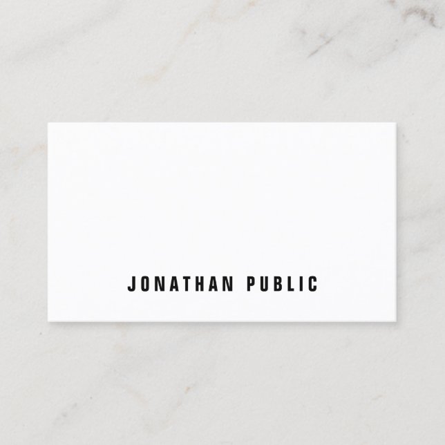 Modern Minimalist Elegant Clean Professional Plain Business Card (Front)