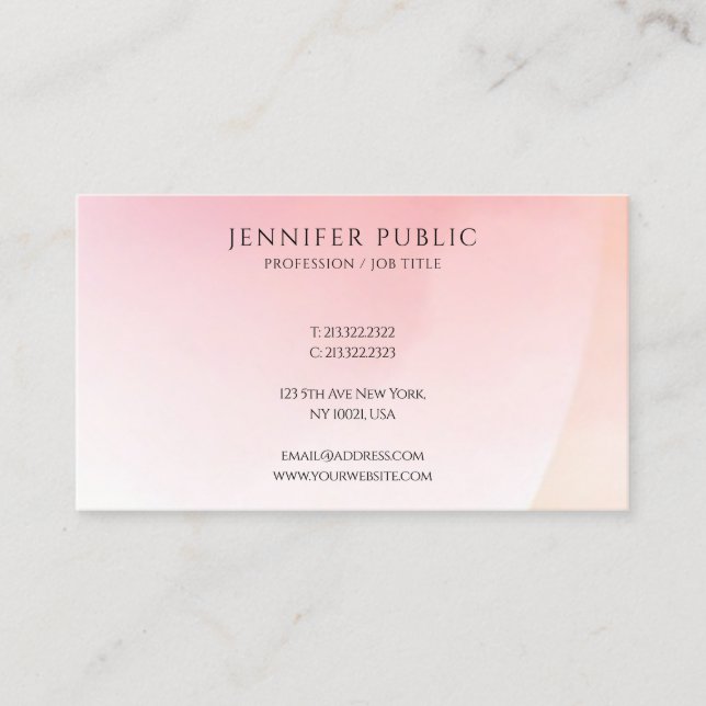 Modern Minimalist Elegant Colourful Template Trend Business Card (Front)