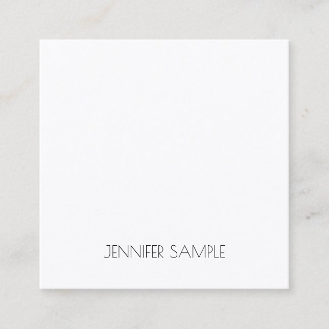 Modern Minimalist Elegant Design Template Luxury Square Business Card (Front)