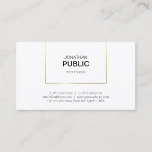 Modern Minimalist Elegant Design Trendy Gold Plain Business Card