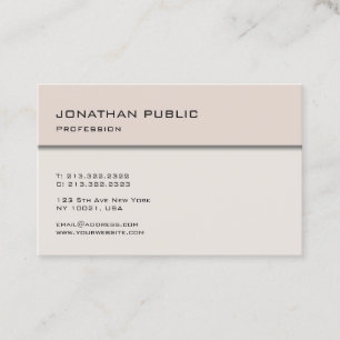 Modern Minimalist Elegant Design Trendy Template Business Card