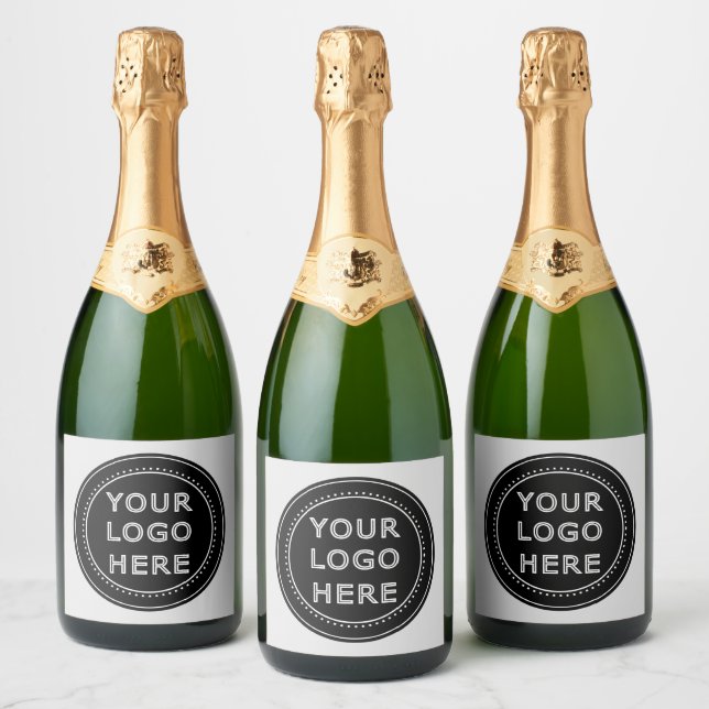 Modern, Minimalist,Elegant & editable Paper Napkin Sparkling Wine Label (Bottles)