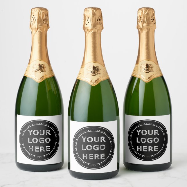 Modern, Minimalist,Elegant & editable Paper Napkin Sparkling Wine Label (Bottles)