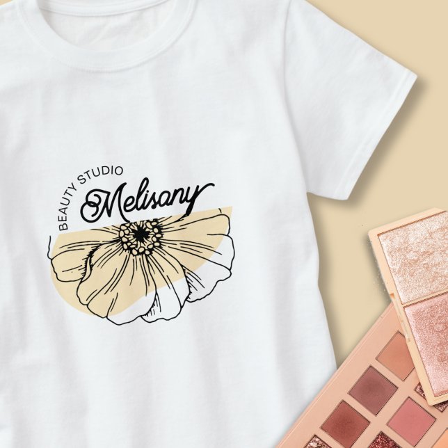 Modern Minimalist Elegant Gold Floral Line Art  T-Shirt (Creator Uploaded)