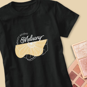 Modern Minimalist Elegant Gold Floral Line Art  T-Shirt