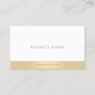 Modern Minimalist Elegant Gold White Template Business Card