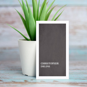 Modern Minimalist Elegant Grey White Consultant Business Card