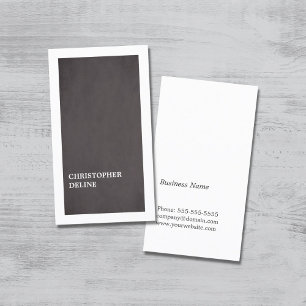 Modern Minimalist Elegant Grey White Consultant Business Card