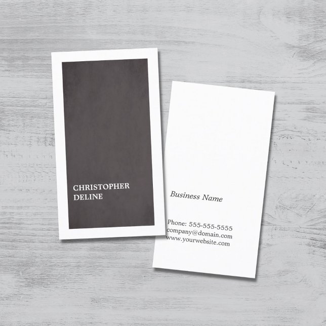 Modern Minimalist Elegant Grey White Consultant Business Card (Creator Uploaded)