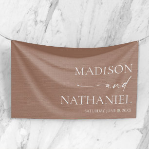 Modern Minimalist Elegant Mocha Mousse Wedding Banner