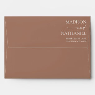 Modern Minimalist Elegant Mocha Mousse Wedding Envelope