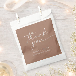 Modern Minimalist Elegant Mocha Mousse Wedding Favour Bags