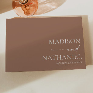 Modern Minimalist Elegant Mocha Mousse Wedding Guest Book