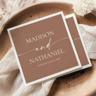 Modern Minimalist Elegant Mocha Mousse Wedding Napkin