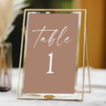 Modern Minimalist Elegant Mocha Mousse Wedding Table Number<br><div class="desc">This is a Modern Minimalist Elegant Mocha Mousse Wedding Table Number!</div>
