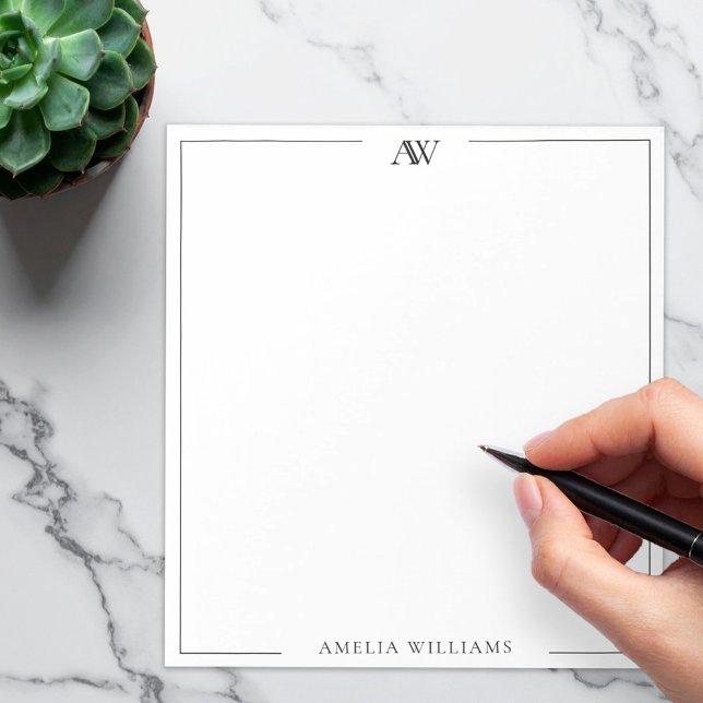 Modern Minimalist Elegant Monogram Notepad (Creator Uploaded)