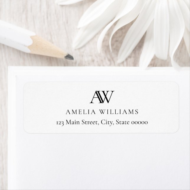 Modern Minimalist Elegant Monogram Return Address (Insitu)
