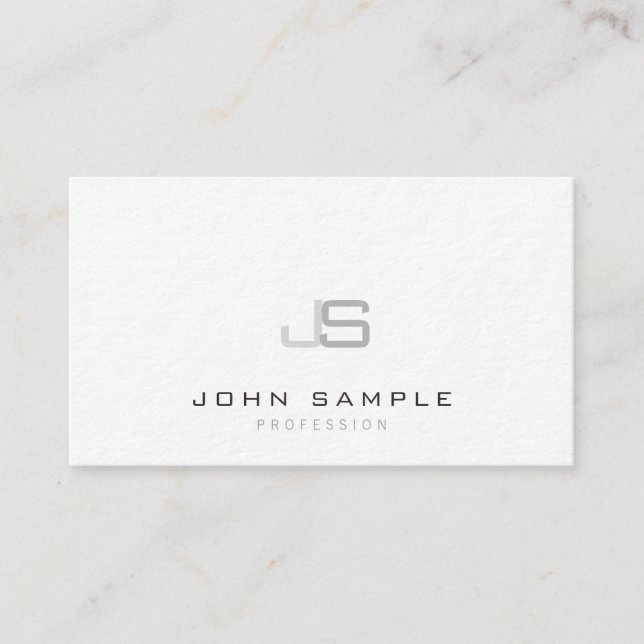 Modern Minimalist Elegant Monogram Template Luxury Business Card (Front)