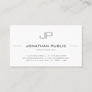 Modern Minimalist Elegant Monogrammed Template Business Card