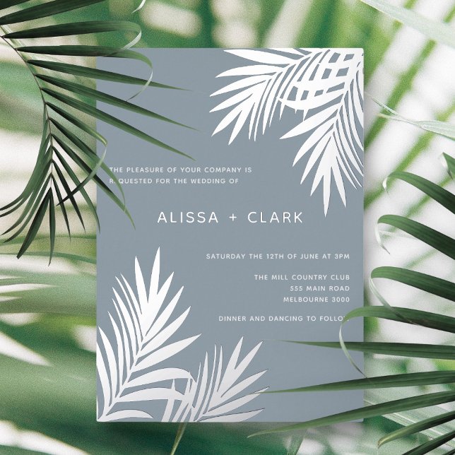 Modern Minimalist Elegant Palm Fronds Wedding Foil (Creator Uploaded)