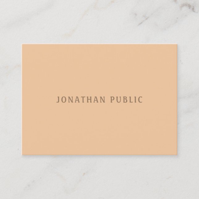 Modern Minimalist Elegant Pech Colour Template Chi Business Card (Front)