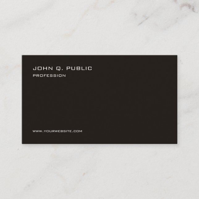 Modern Minimalist Elegant Personalised Template Business Card (Front)