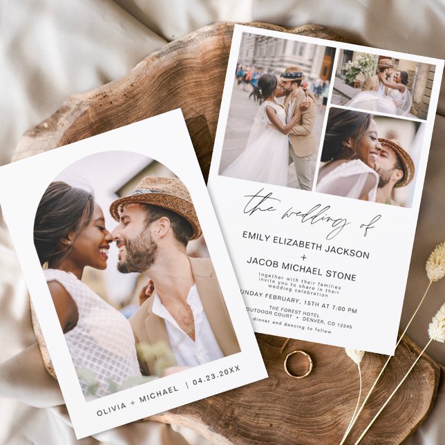 Modern Minimalist Elegant Photo Arch Wedding Invitation (Creator Uploaded)
