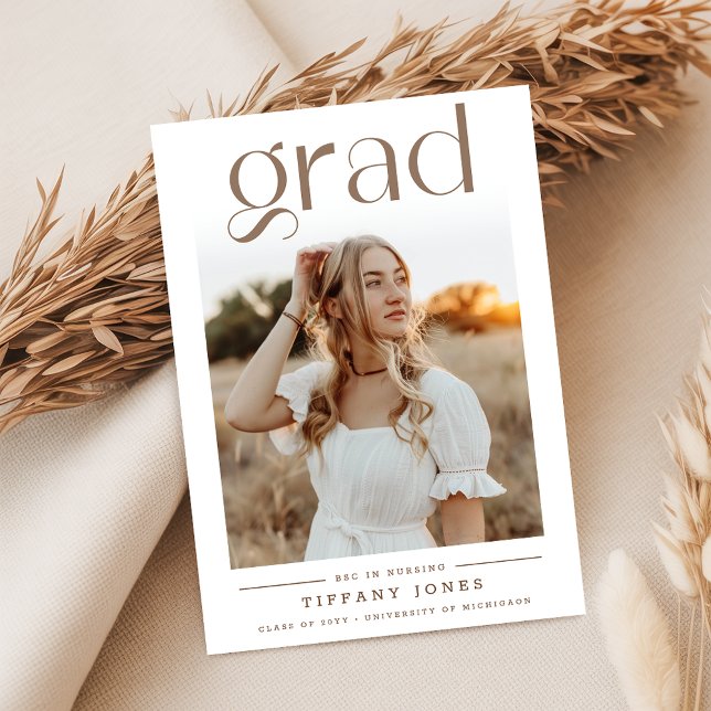 Modern Minimalist Elegant Photo Nursing Graduation Postcard (Creator Uploaded)