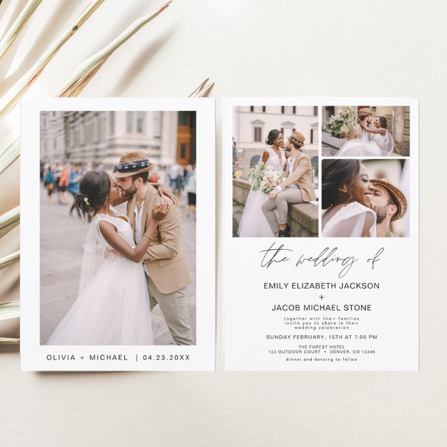 Modern Minimalist Elegant Photo Wedding  Invitation (Creator Uploaded)
