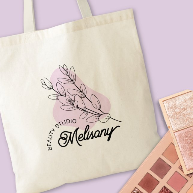 Modern Minimalist Elegant Pink Floral Line Art  Tote Bag (Creator Uploaded)