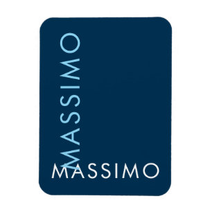 Modern Minimalist Elegant Plain Prussian Blue Name Magnet