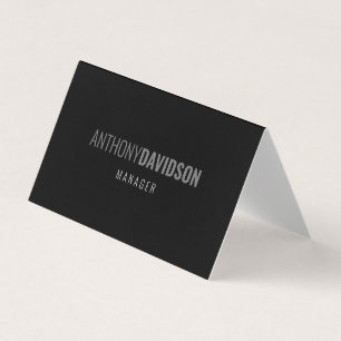 Modern Minimalist Elegant Professional Black Business Card