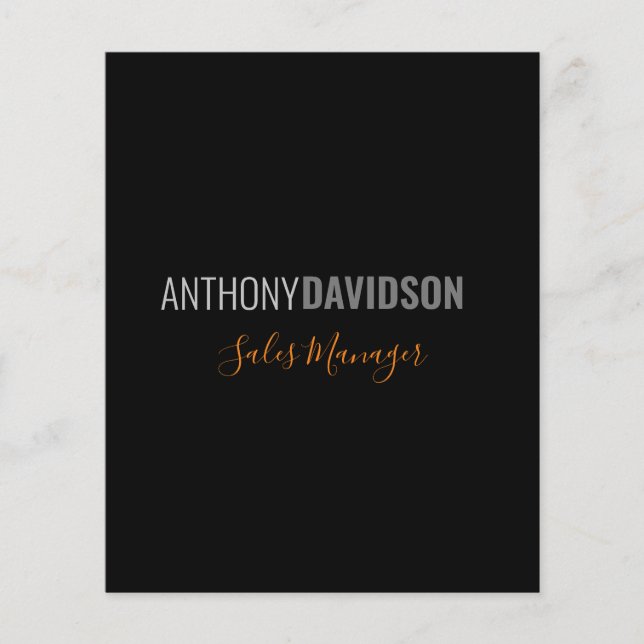 Modern Minimalist Elegant Professional Black Grey Flyer (Front)