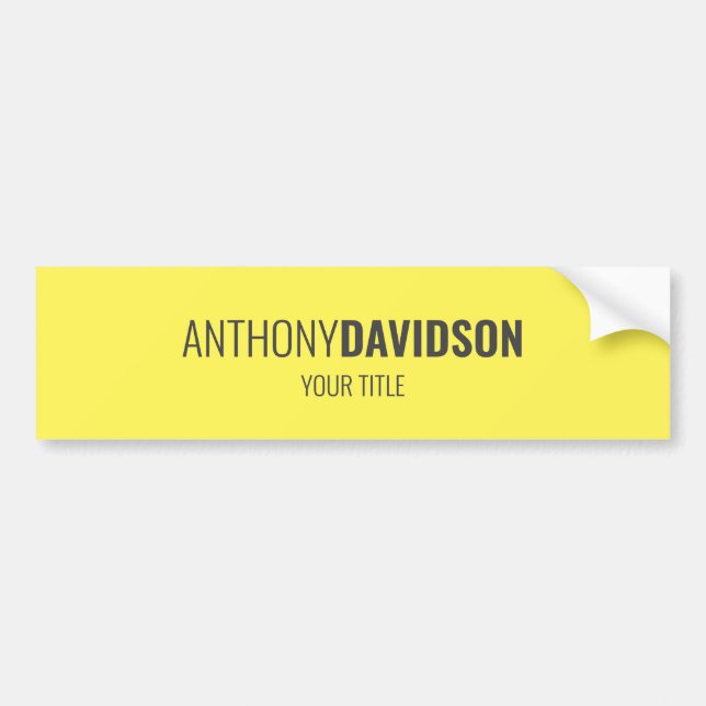 Modern Minimalist Elegant Professional Bumper Sticker (Front)