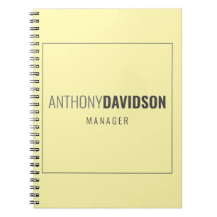 Modern Minimalist Elegant Professional Cream Color Notebook