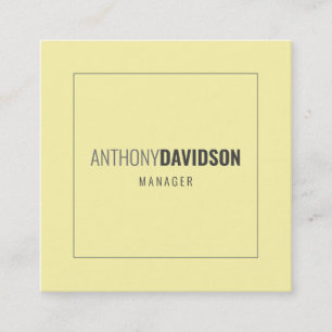 Modern Minimalist Elegant Professional Cream Color Square Business Card