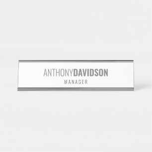 Modern Minimalist Elegant Professional Desk Name Plate