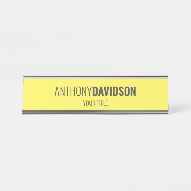 Modern Minimalist Elegant Professional Desk Name Plate (Front)