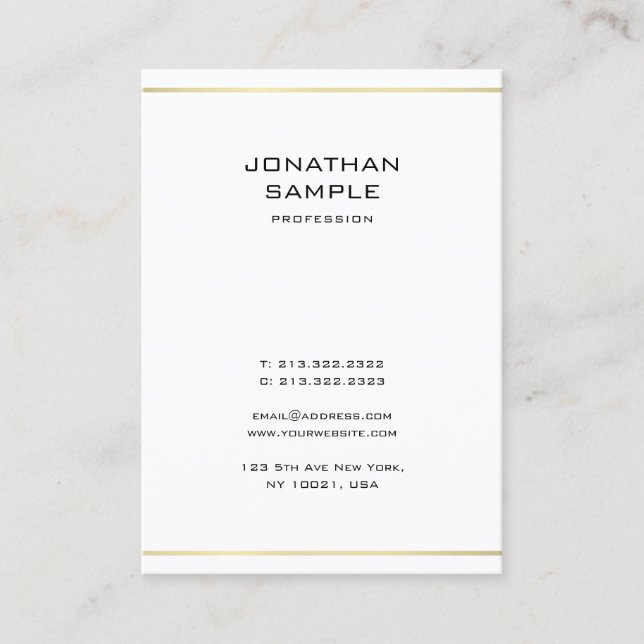 Modern Minimalist Elegant Professional Gold Look Business Card (Front)
