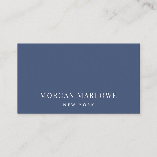 Modern Minimalist Elegant Professional Navy Blue Business Card (Front)