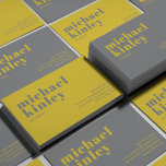 Modern minimalist elegant professional networking business card<br><div class="desc">Simple elegant typography plain and illuminating yellow ultimate grey trendy networking business card. Suitable for a teacher,  writer,  designer,  photographer,  consultant,  makeup artist,  hairstylist,  or any other independant profession.</div>